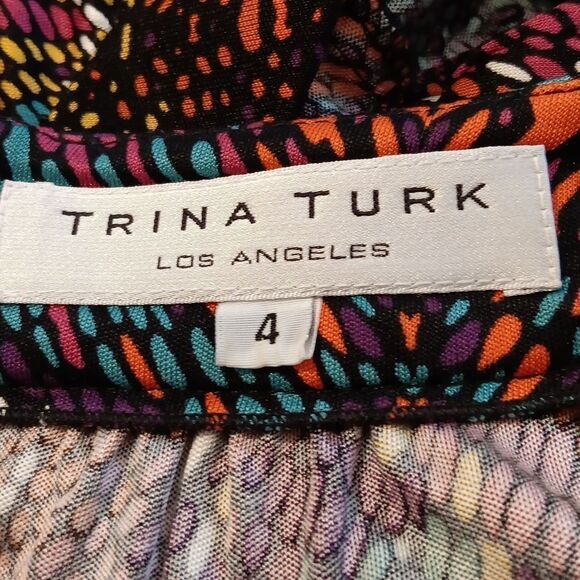 Trina Turk Mosaic Silk Dress Boho Artsy 7 - Picture 8 of 8